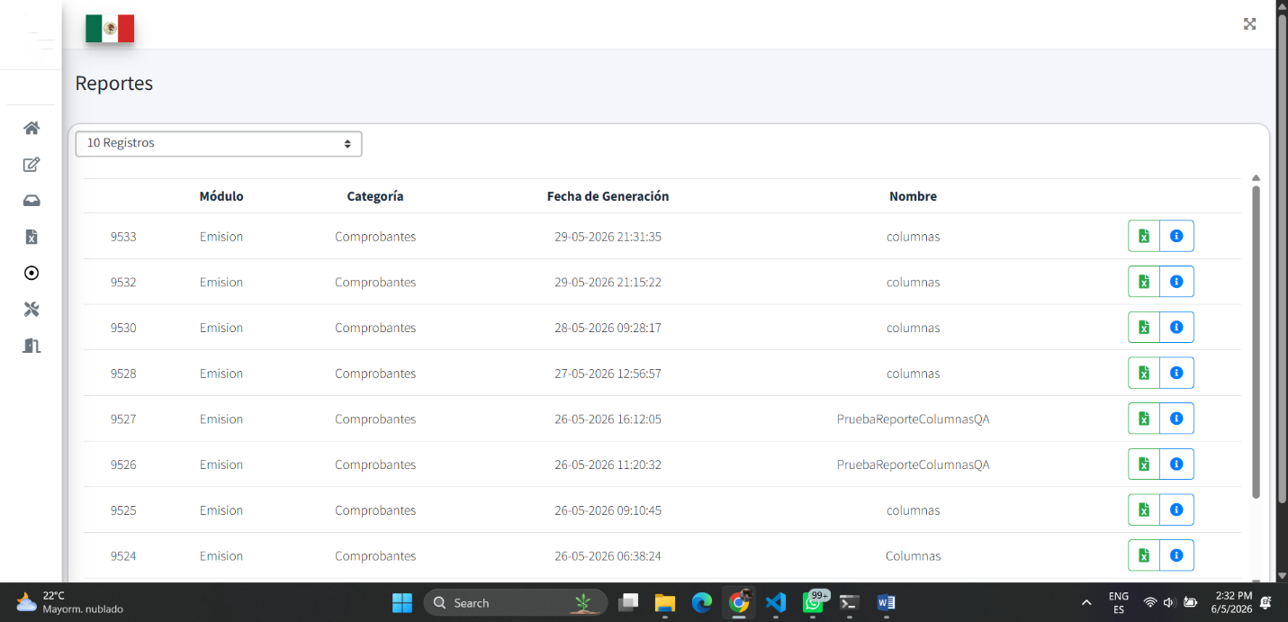 Optimización de reportes
